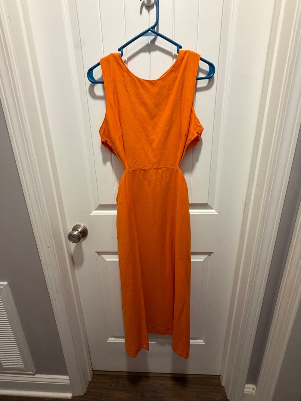 Vici Bright Orange Sleeveless Midi Dress